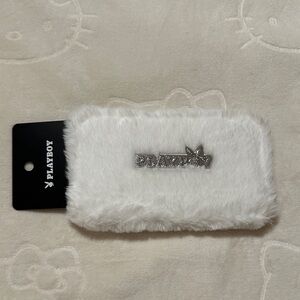 Playboy white fluffy wallet